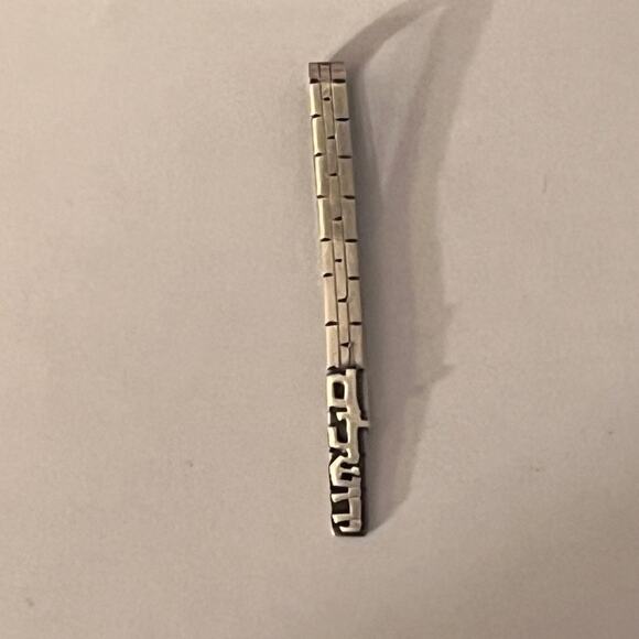 Vintage Jerusalem Yerushalayim Silver Tie Bar Clip  Judaica Jewelry Collectible - Picture 3 of 8